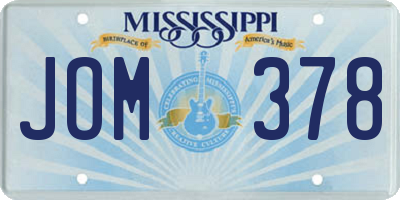 MS license plate JOM378