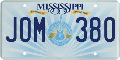 MS license plate JOM380
