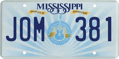 MS license plate JOM381
