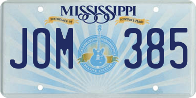 MS license plate JOM385