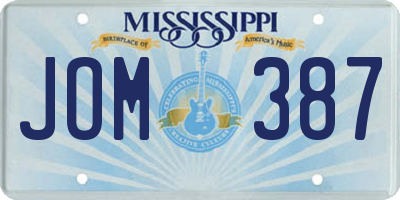 MS license plate JOM387