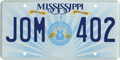 MS license plate JOM402