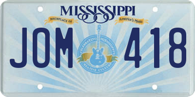 MS license plate JOM418