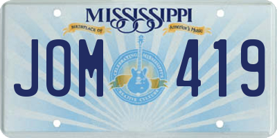 MS license plate JOM419