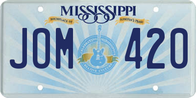 MS license plate JOM420