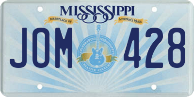 MS license plate JOM428