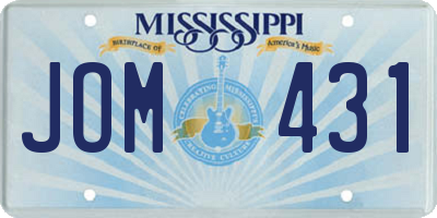 MS license plate JOM431