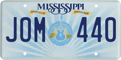 MS license plate JOM440