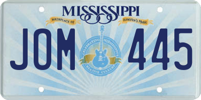 MS license plate JOM445