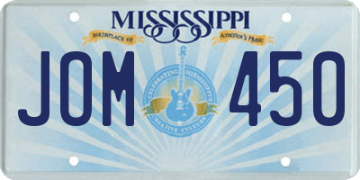 MS license plate JOM450