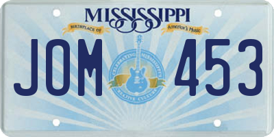 MS license plate JOM453