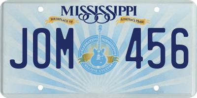 MS license plate JOM456