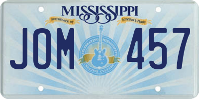 MS license plate JOM457