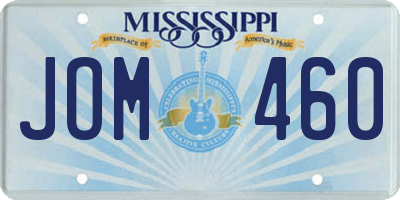MS license plate JOM460