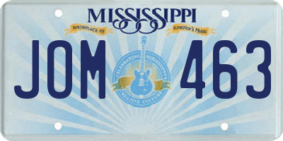 MS license plate JOM463