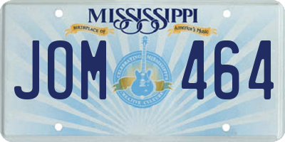 MS license plate JOM464