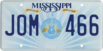 MS license plate JOM466