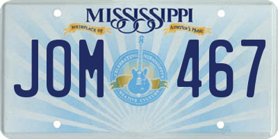 MS license plate JOM467