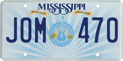 MS license plate JOM470