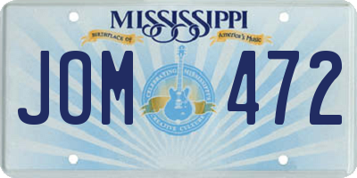 MS license plate JOM472