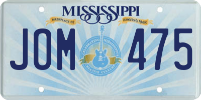 MS license plate JOM475