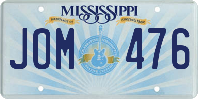 MS license plate JOM476