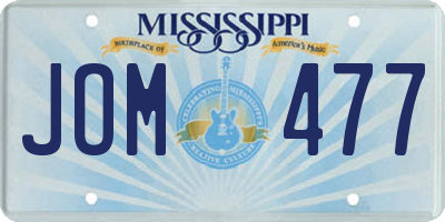 MS license plate JOM477