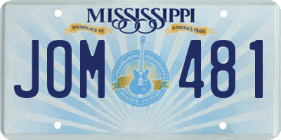 MS license plate JOM481