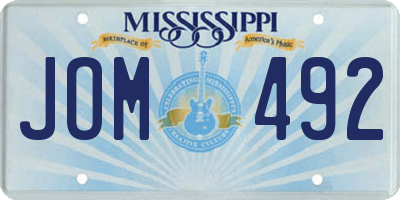MS license plate JOM492
