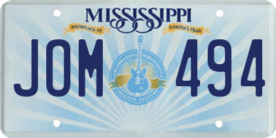 MS license plate JOM494