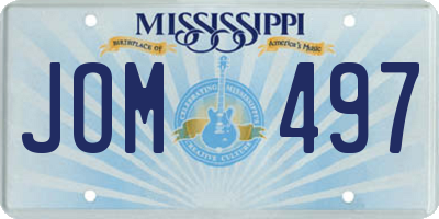 MS license plate JOM497