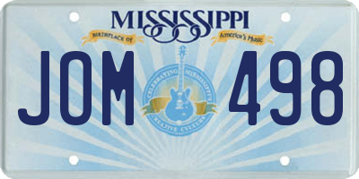MS license plate JOM498