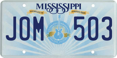 MS license plate JOM503
