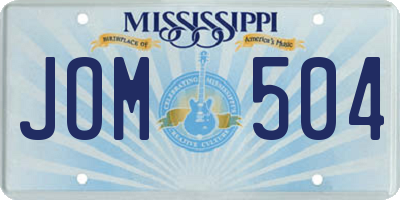 MS license plate JOM504