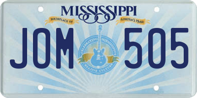 MS license plate JOM505