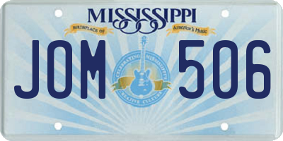 MS license plate JOM506