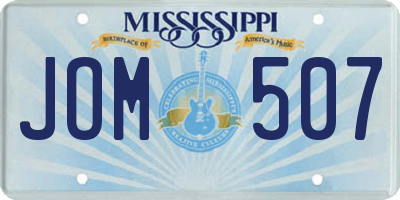 MS license plate JOM507