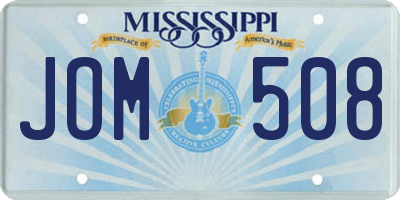 MS license plate JOM508
