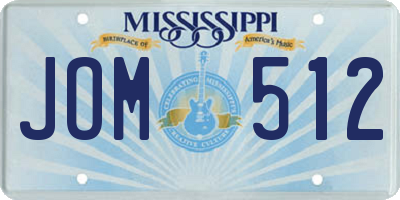 MS license plate JOM512