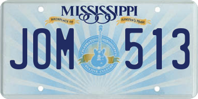 MS license plate JOM513