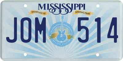 MS license plate JOM514