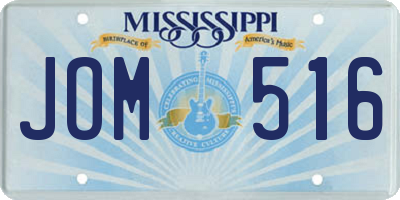MS license plate JOM516