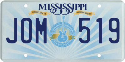 MS license plate JOM519