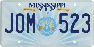 MS license plate JOM523