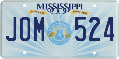 MS license plate JOM524