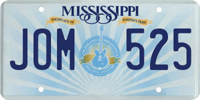 MS license plate JOM525