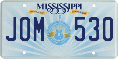 MS license plate JOM530