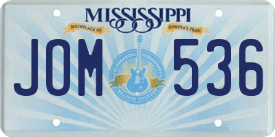 MS license plate JOM536