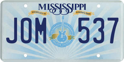 MS license plate JOM537