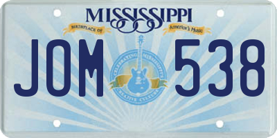 MS license plate JOM538